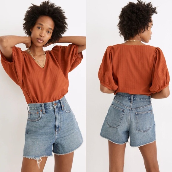 Madewell The Momjean Short in Burdette Wash Raw Hem - Picture 1 of 9